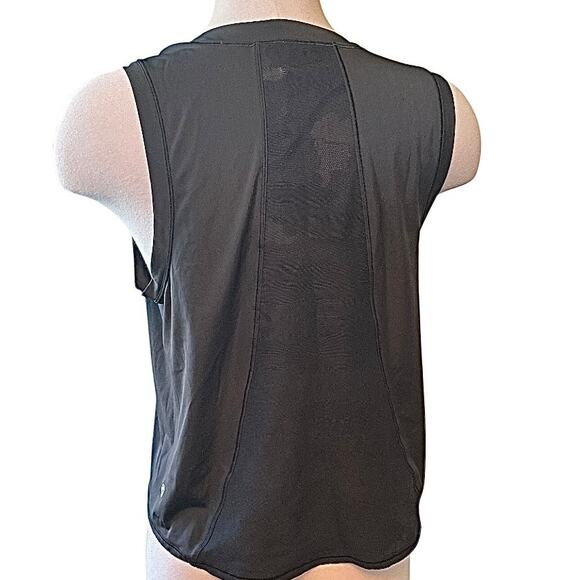 EUC Lululemon Sheer Will Tank *Pulse Black Patterned Mesh Back Panel Size 8 - Picture 2 of 10